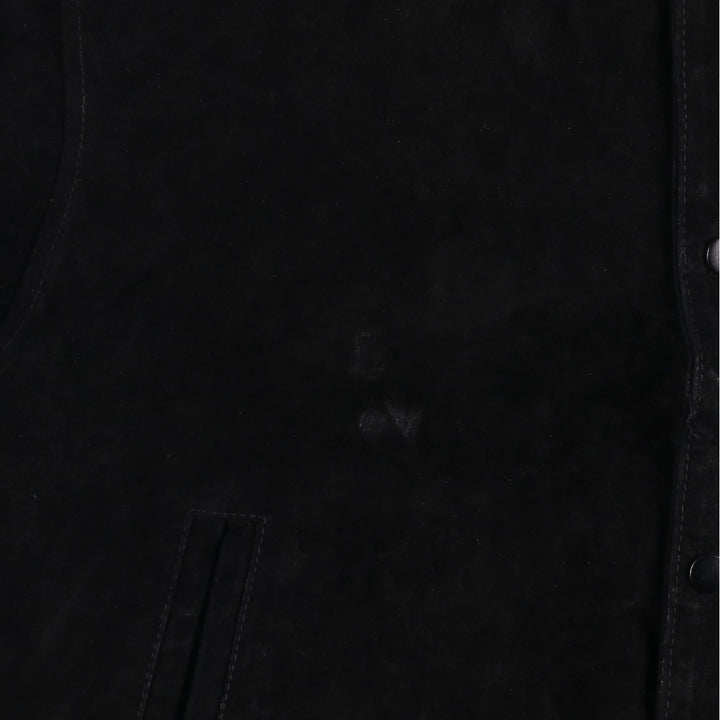 90'S Camel Suede Leather Blouson, Men's XL, Vintage Genuine Leather Suede Leather black type Vintage Second Hand