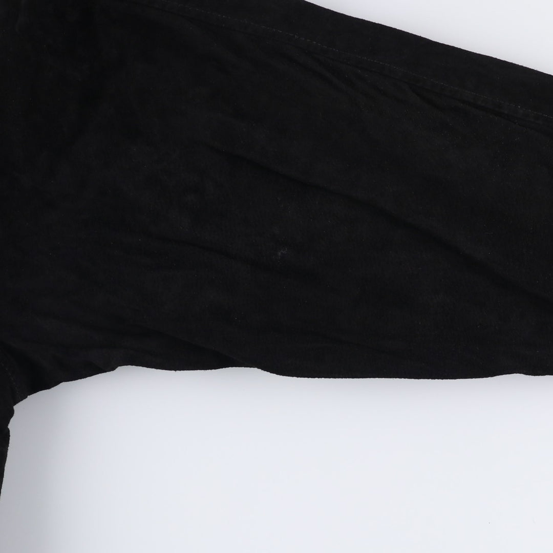 90'S Camel Suede Leather Blouson, Men's XL, Vintage Genuine Leather Suede Leather black type Vintage Second Hand