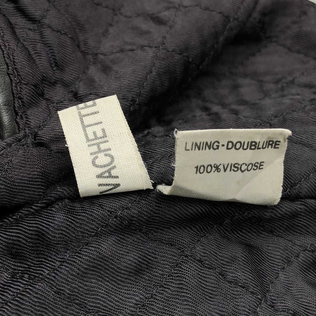 Quilted liner leather flight jacket, men's size M genuine leather black type Vintage Second Hand