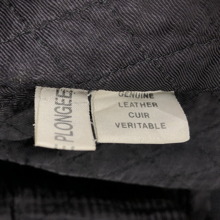 Quilted liner leather flight jacket, men's size M genuine leather black type Vintage Second Hand