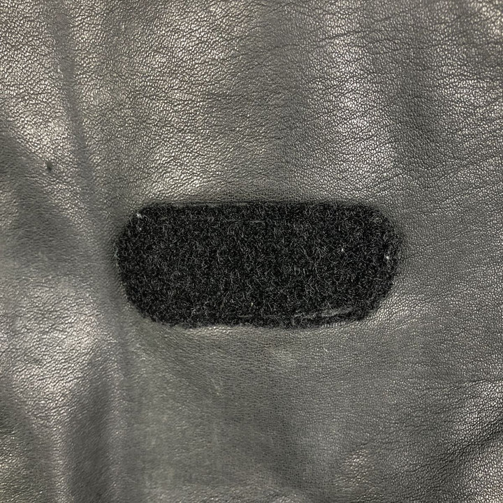 Quilted liner leather flight jacket, men's size M genuine leather black type Vintage Second Hand