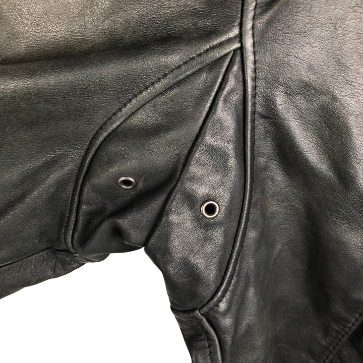 Quilted liner leather flight jacket, men's size M genuine leather black type Vintage Second Hand