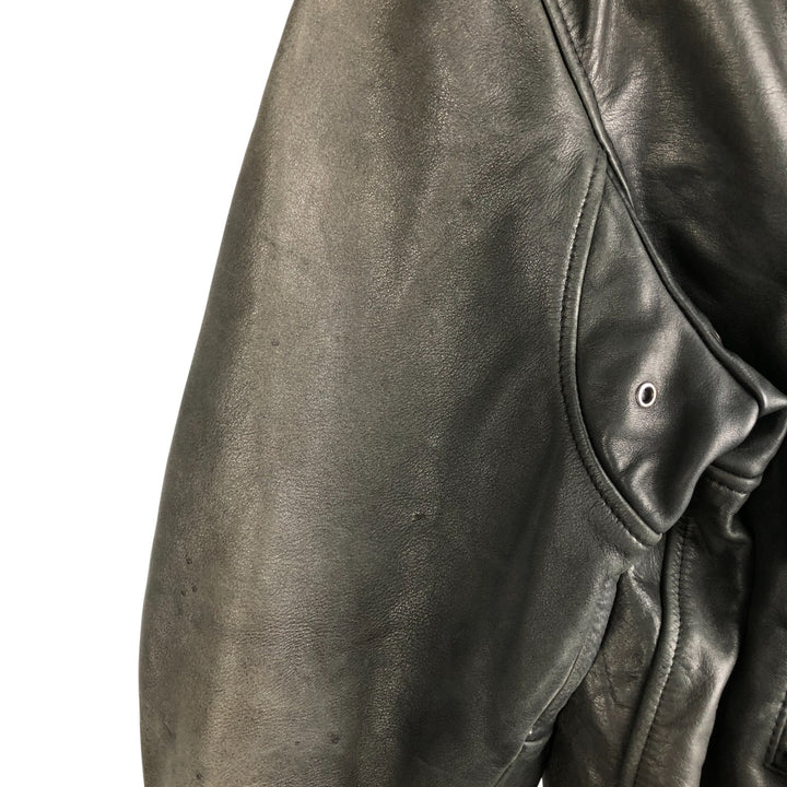 Quilted liner leather flight jacket, men's size M genuine leather black type Vintage Second Hand