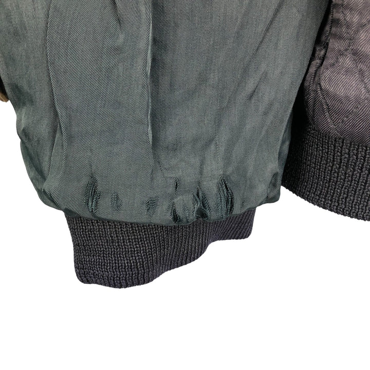 Quilted liner leather flight jacket, men's size M genuine leather black type Vintage Second Hand