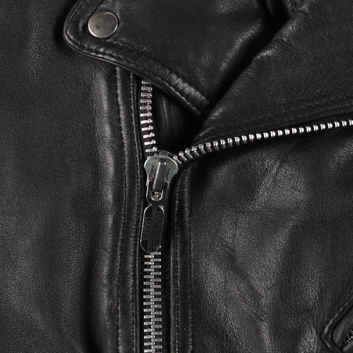 Harley-Davidson Padded Double Rider Jacket, Men's Size Small genuine leather black type Vintage Second Hand