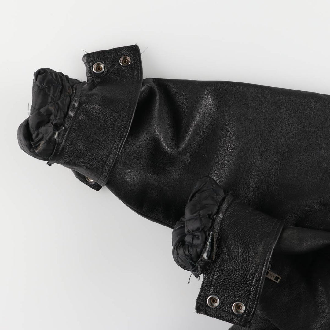 Harley-Davidson Padded Double Rider Jacket, Men's Size Small genuine leather black type Vintage Second Hand