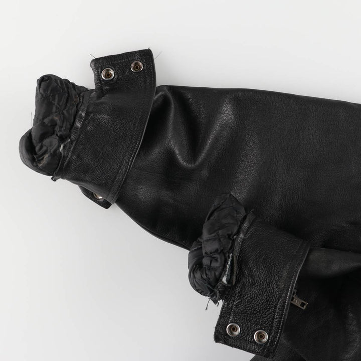 Harley-Davidson Padded Double Rider Jacket, Men's Size Small genuine leather black type Vintage Second Hand