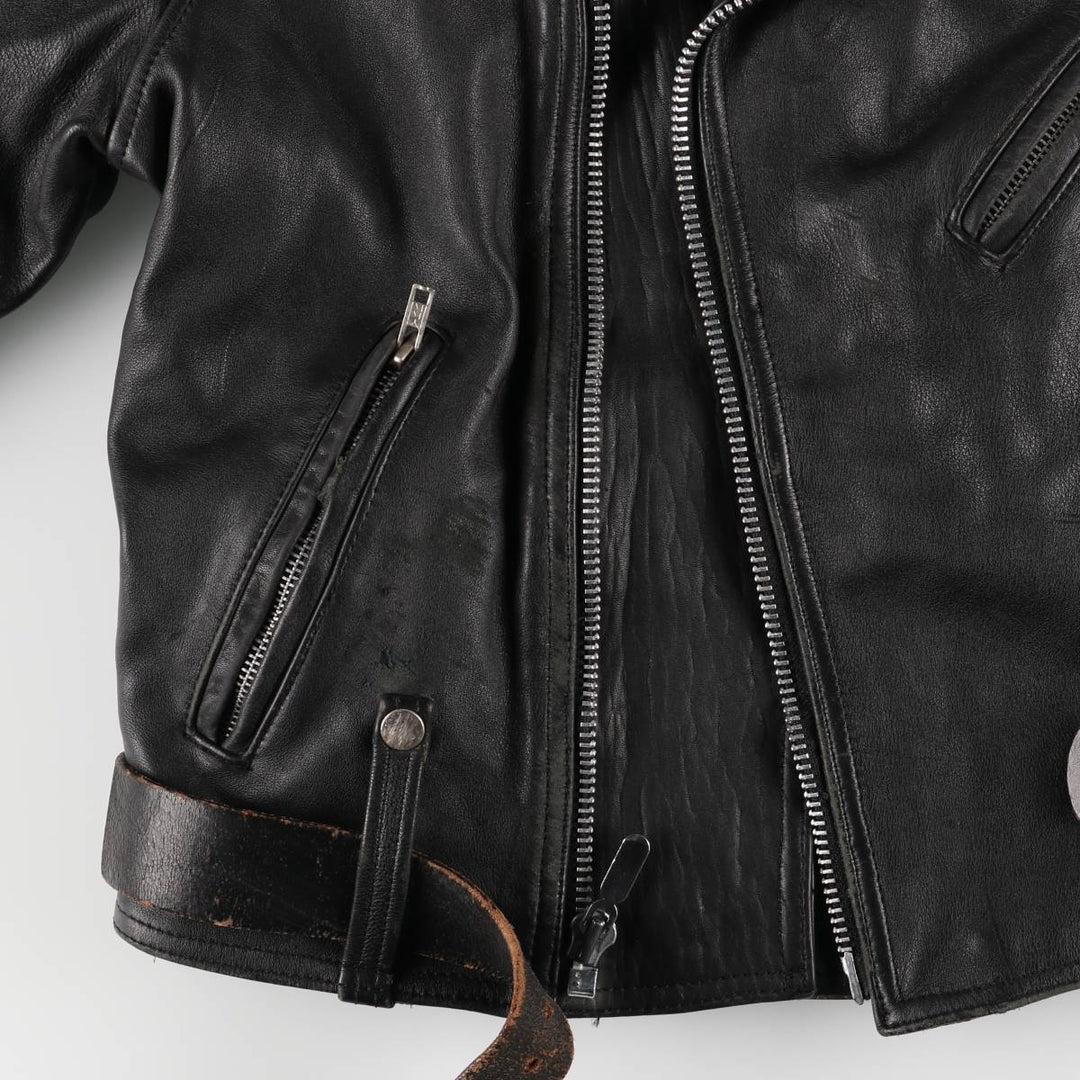 Harley-Davidson Padded Double Rider Jacket, Men's Size Small genuine leather black type Vintage Second Hand