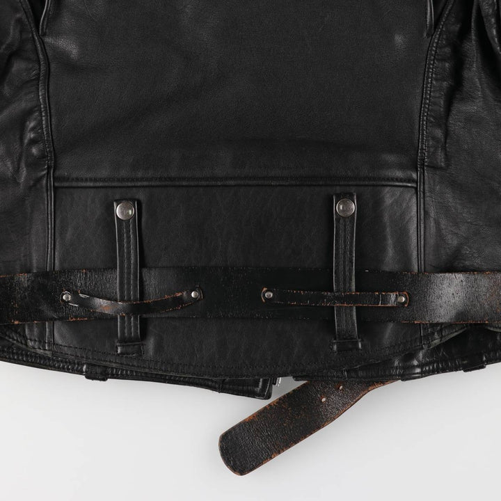 Harley-Davidson Padded Double Rider Jacket, Men's Size Small genuine leather black type Vintage Second Hand