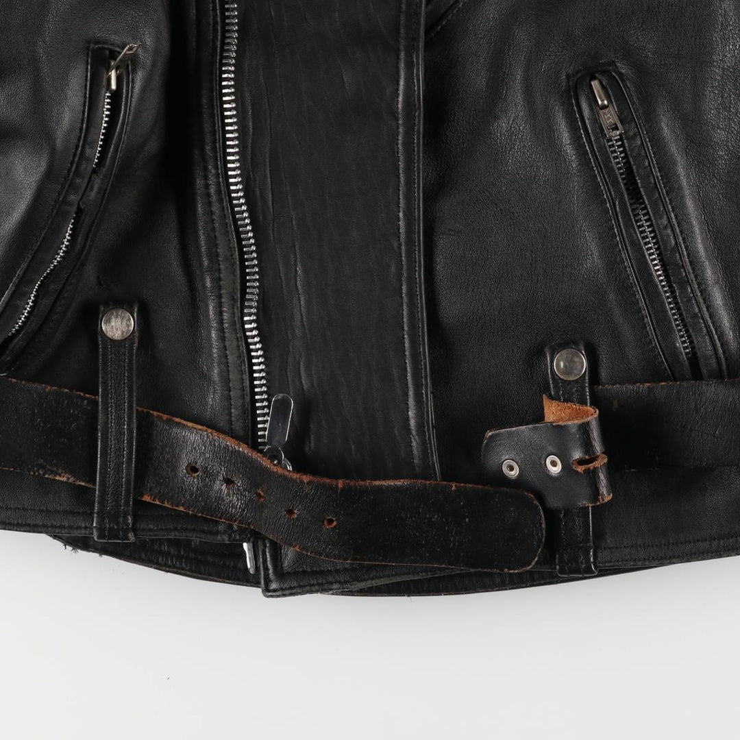 Harley-Davidson Padded Double Rider Jacket, Men's Size Small genuine leather black type Vintage Second Hand