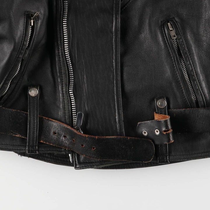 Harley-Davidson Padded Double Rider Jacket, Men's Size Small genuine leather black type Vintage Second Hand