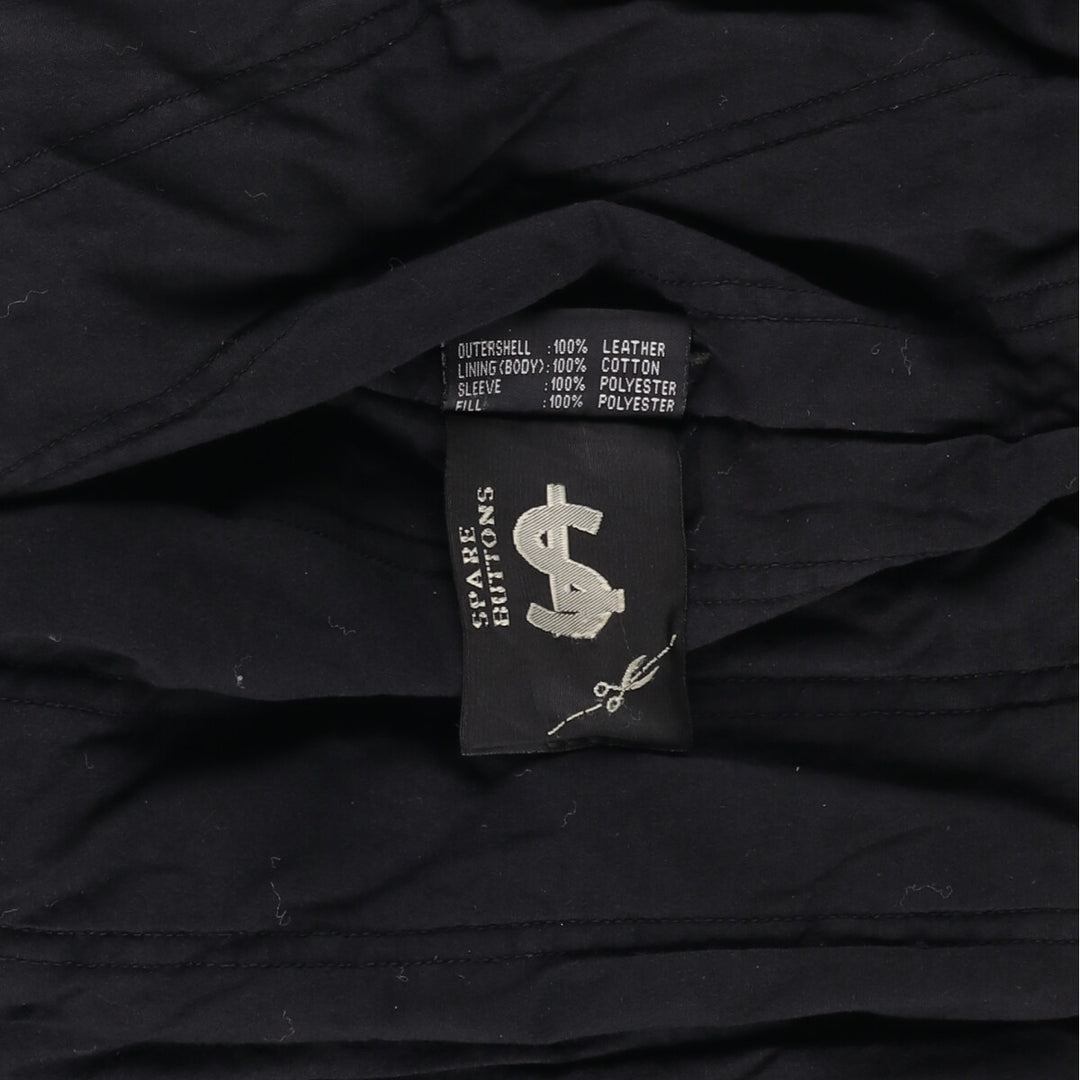 SL Leatherwear Padded Leather Blouson, Men's Size L genuine leather brown type Vintage Second Hand