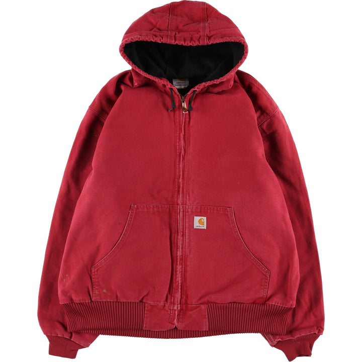 Carhartt Active Jacket Duck Full Zip Hoodie Men's XXL unclear red type Vintage Second Hand