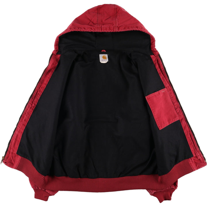Carhartt Active Jacket Duck Full Zip Hoodie Men's XXL unclear red type Vintage Second Hand