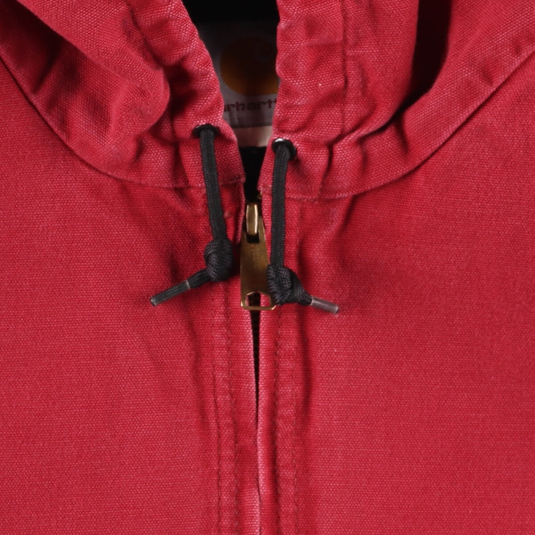 Carhartt Active Jacket Duck Full Zip Hoodie Men's XXL unclear red type Vintage Second Hand