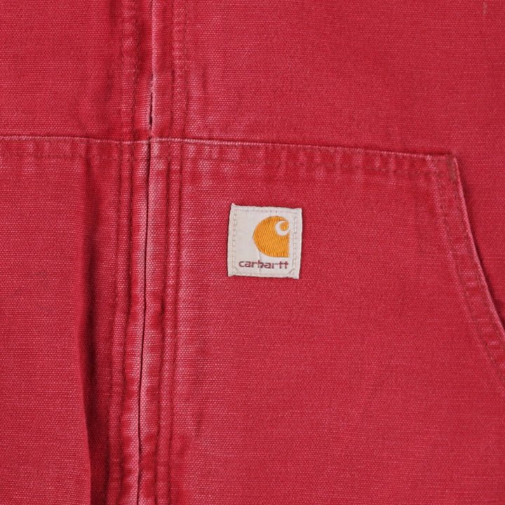 Carhartt Active Jacket Duck Full Zip Hoodie Men's XXL unclear red type Vintage Second Hand