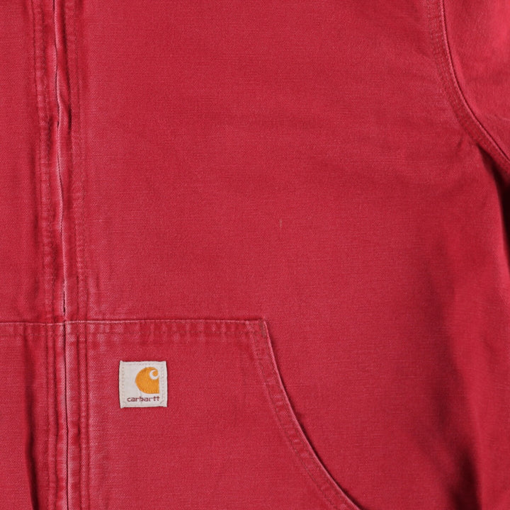 Carhartt Active Jacket Duck Full Zip Hoodie Men's XXL unclear red type Vintage Second Hand