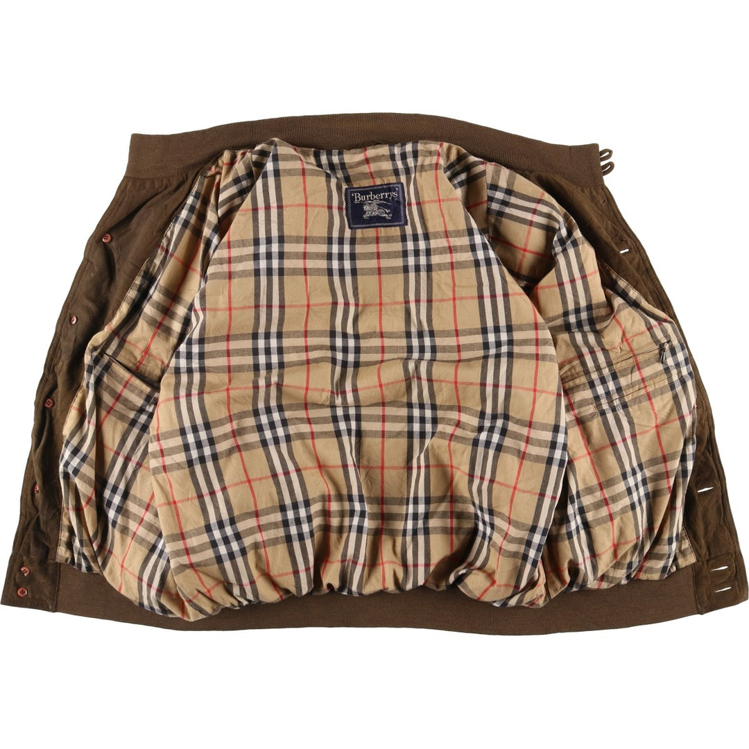 Burberry's suede leather blouson, men's size XL Genuine Leather Suede Leather Khaki type brown Vintage Second Hand