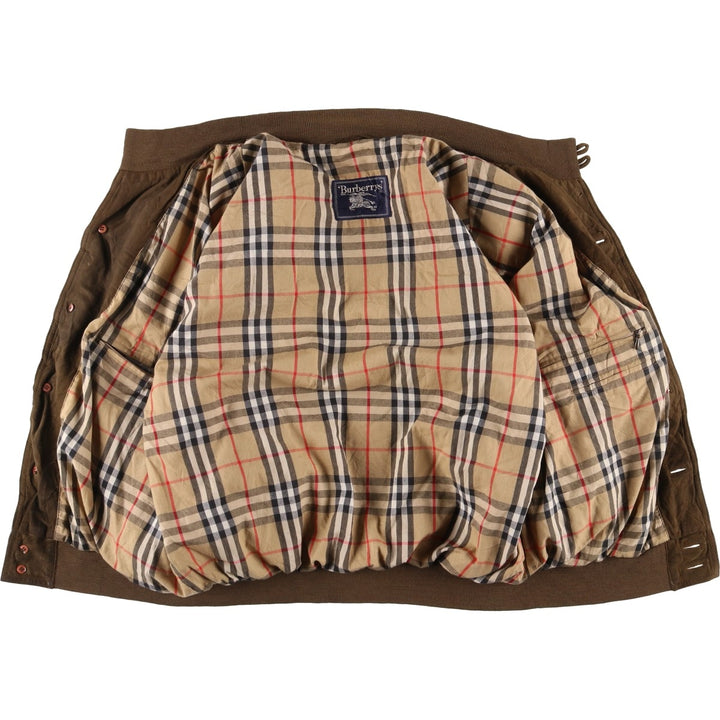 Burberry's suede leather blouson, men's size XL Genuine Leather Suede Leather Khaki type brown Vintage Second Hand