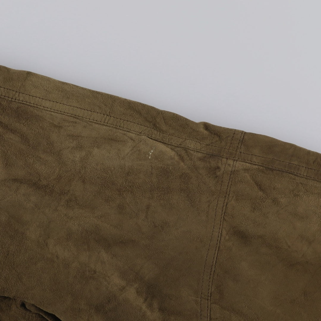 Burberry's suede leather blouson, men's size XL Genuine Leather Suede Leather Khaki type brown Vintage Second Hand