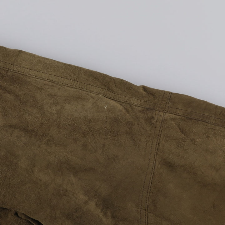 Burberry's suede leather blouson, men's size XL Genuine Leather Suede Leather Khaki type brown Vintage Second Hand