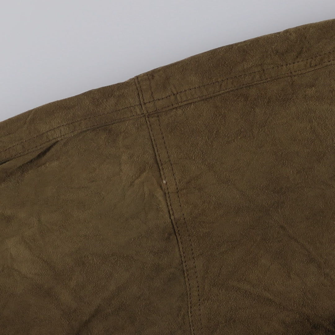 Burberry's suede leather blouson, men's size XL Genuine Leather Suede Leather Khaki type brown Vintage Second Hand