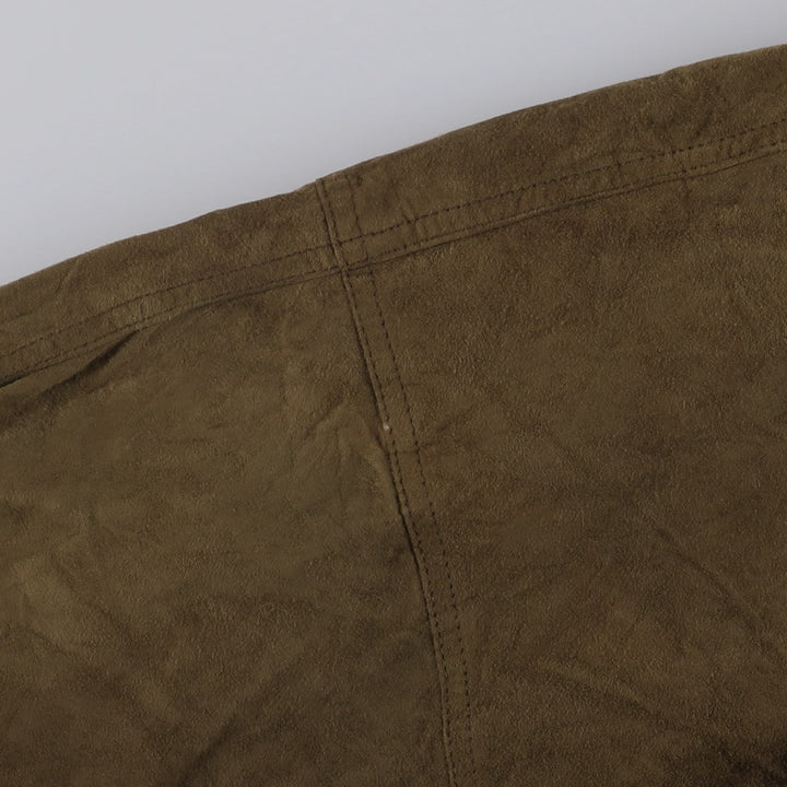 Burberry's suede leather blouson, men's size XL Genuine Leather Suede Leather Khaki type brown Vintage Second Hand