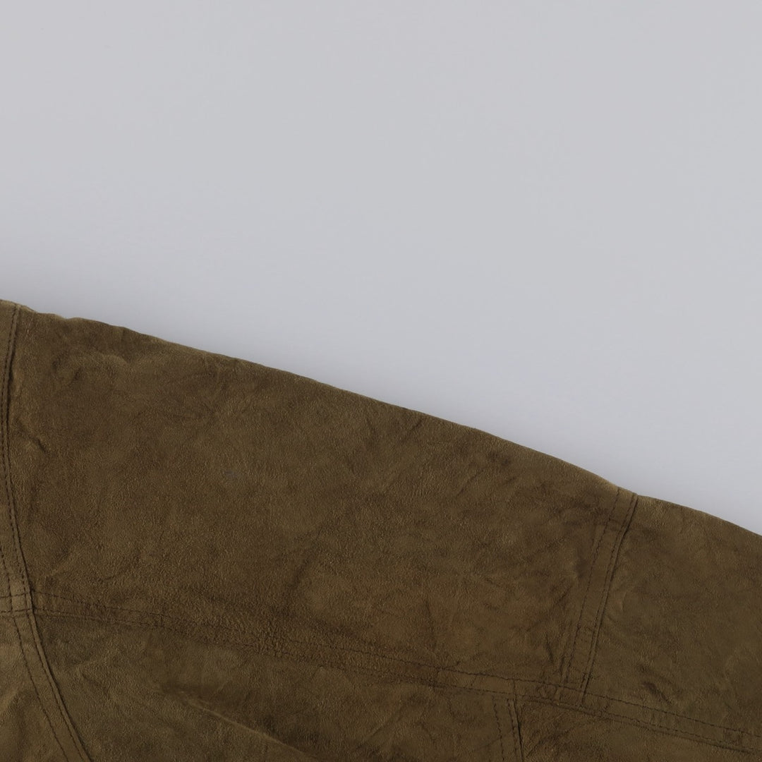 Burberry's suede leather blouson, men's size XL Genuine Leather Suede Leather Khaki type brown Vintage Second Hand