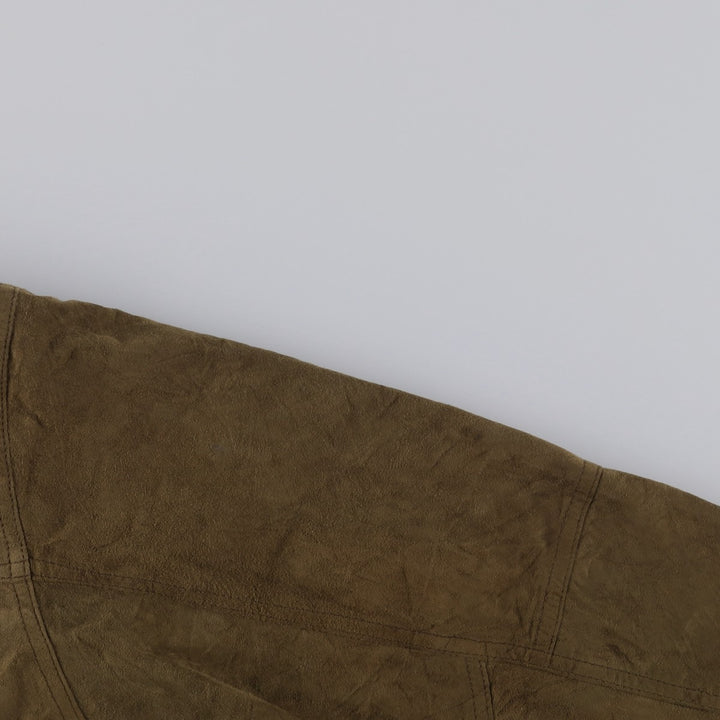 Burberry's suede leather blouson, men's size XL Genuine Leather Suede Leather Khaki type brown Vintage Second Hand
