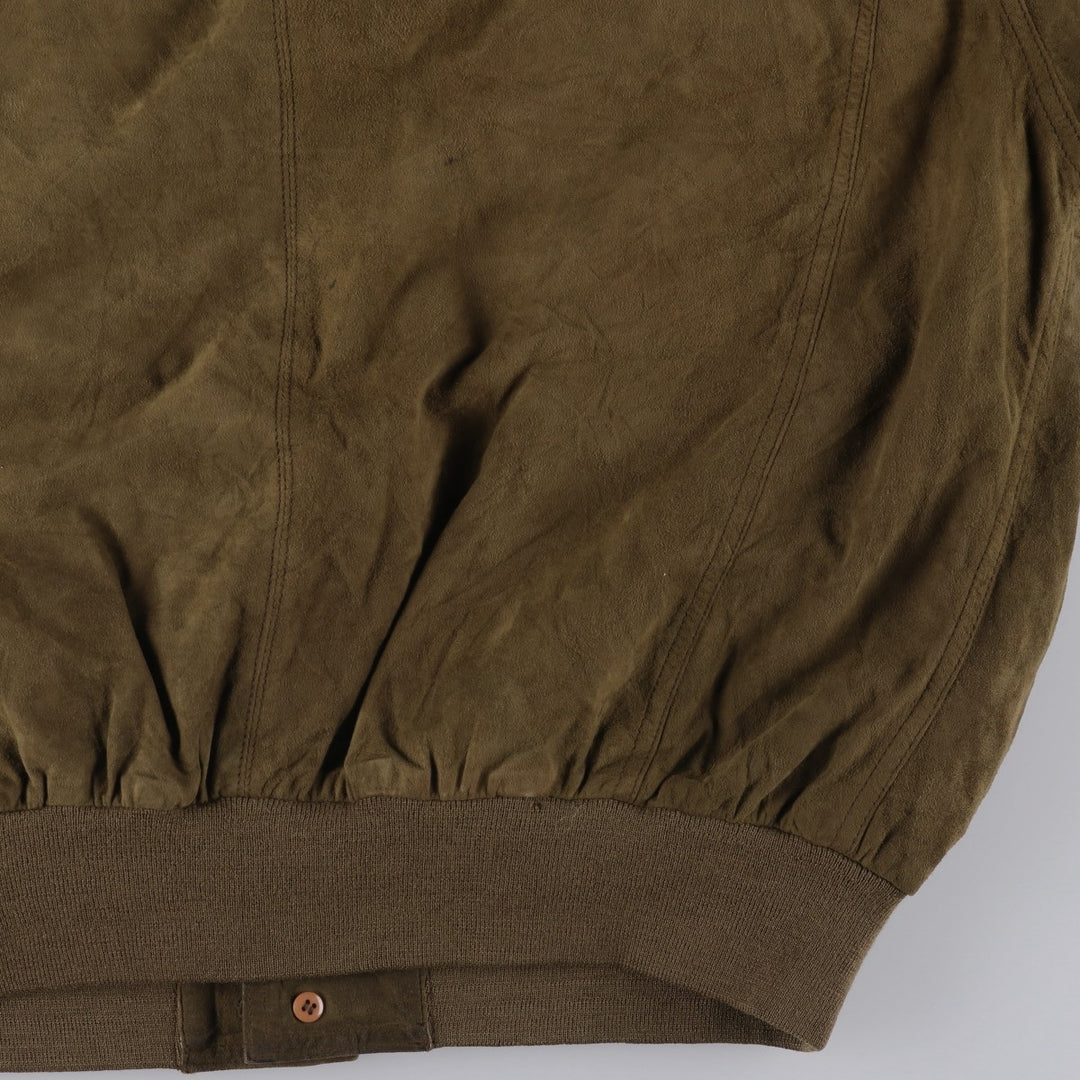 Burberry's suede leather blouson, men's size XL Genuine Leather Suede Leather Khaki type brown Vintage Second Hand