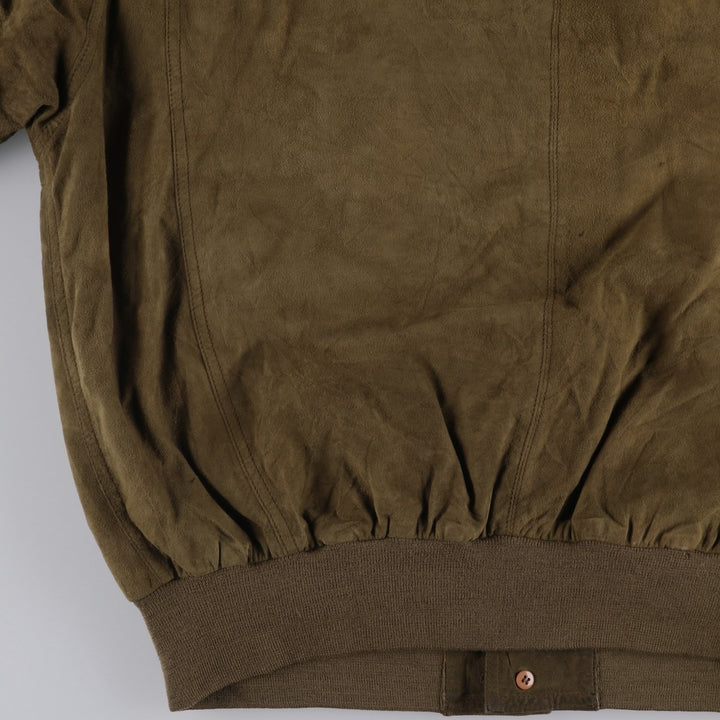 Burberry's suede leather blouson, men's size XL Genuine Leather Suede Leather Khaki type brown Vintage Second Hand