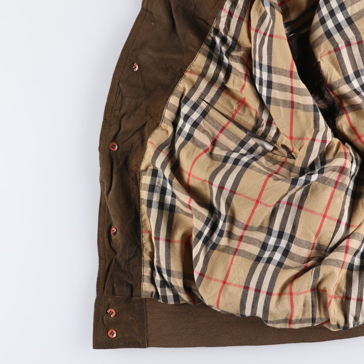 Burberry's suede leather blouson, men's size XL Genuine Leather Suede Leather Khaki type brown Vintage Second Hand
