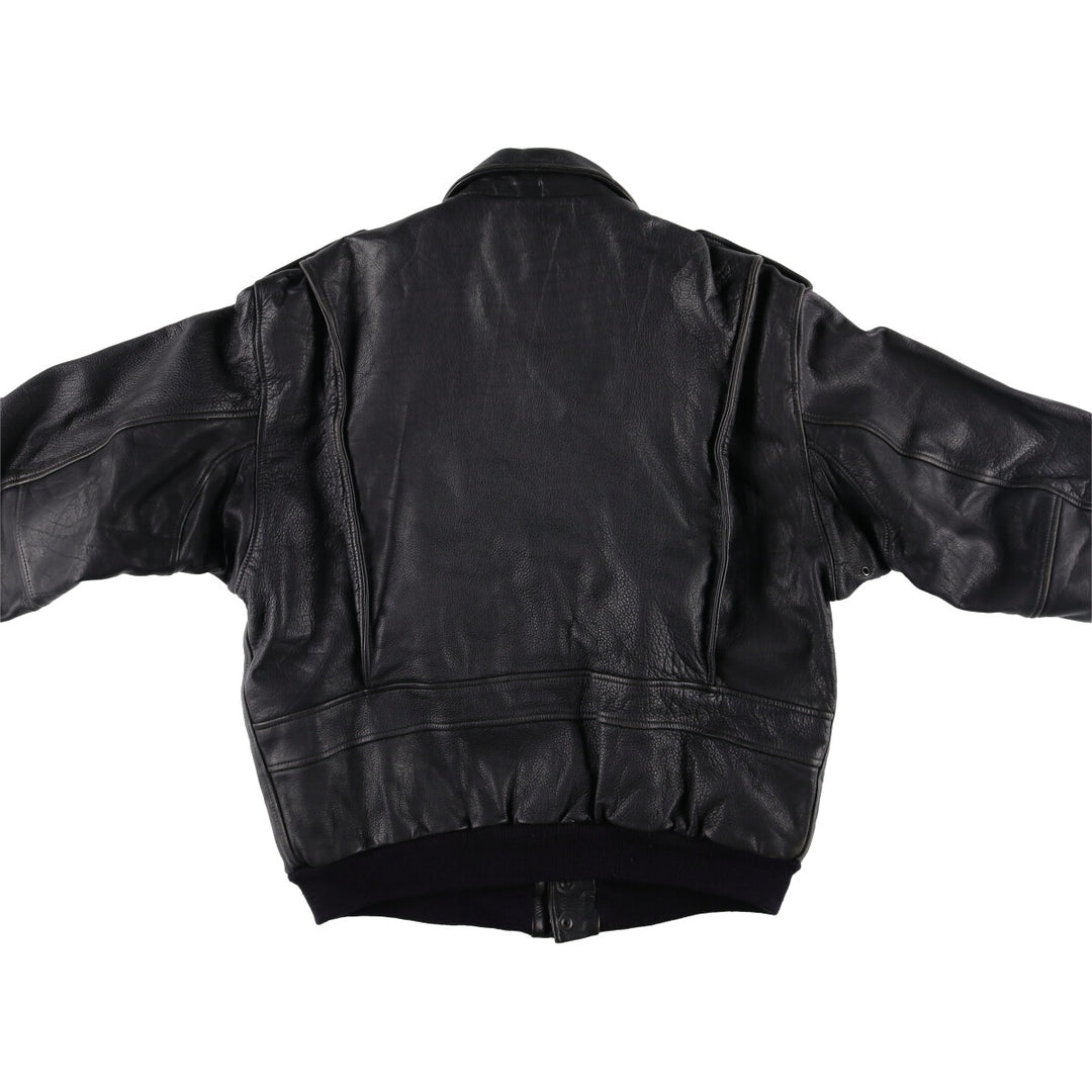 A-2 type leather flight jacket, men's size S unclear black type Vintage Second Hand