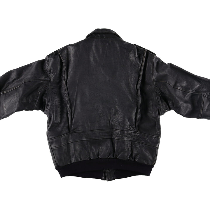 A-2 type leather flight jacket, men's size S unclear black type Vintage Second Hand