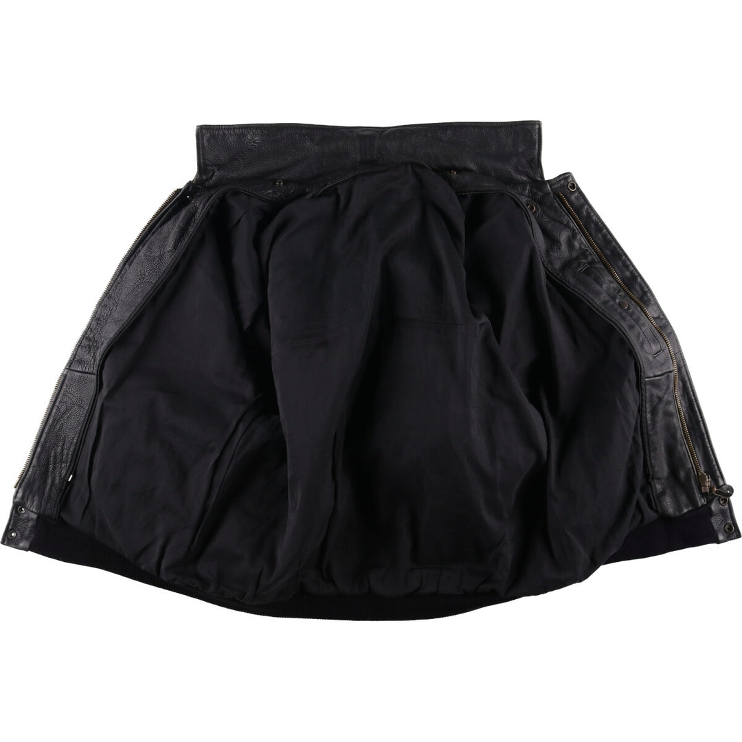 A-2 type leather flight jacket, men's size S unclear black type Vintage Second Hand