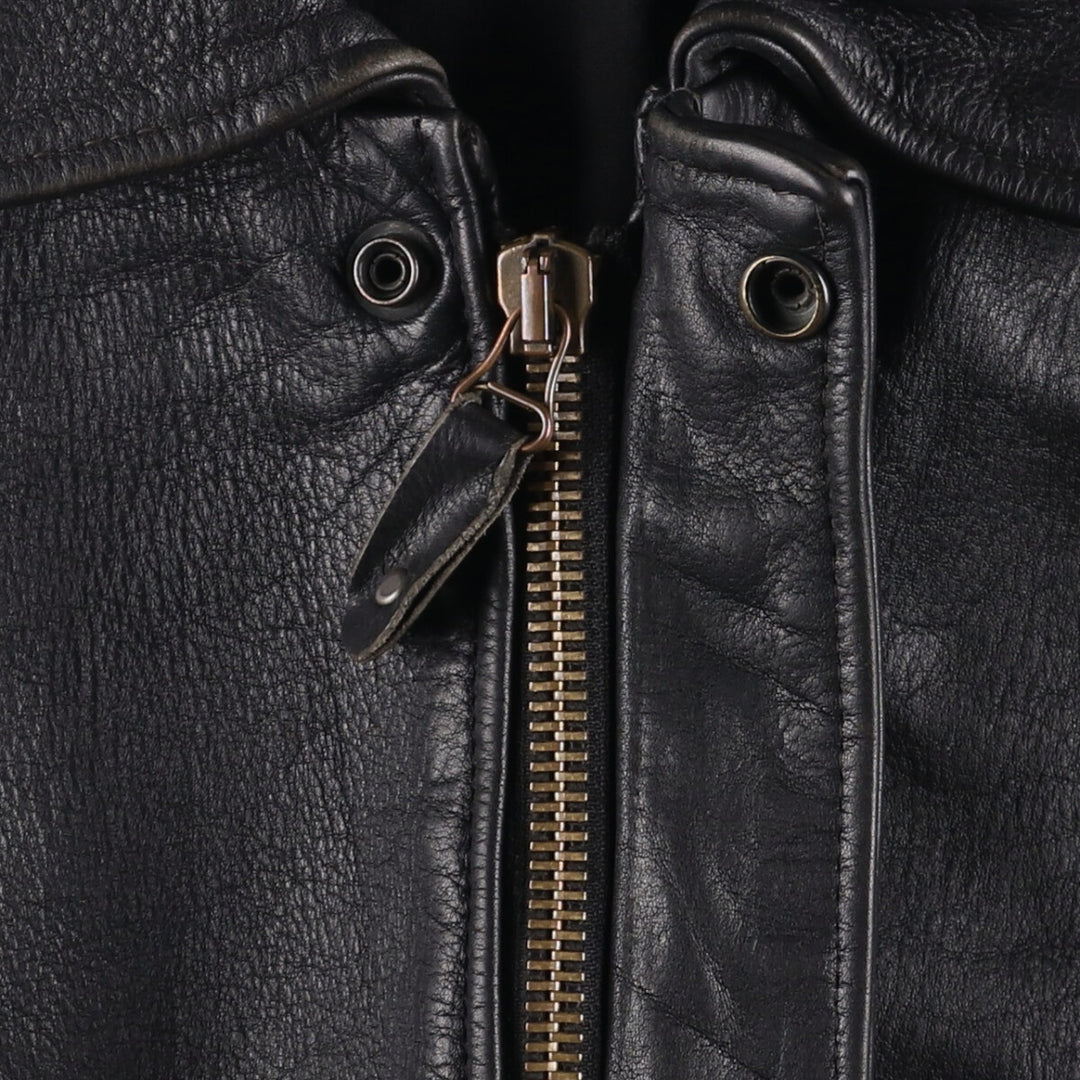 A-2 type leather flight jacket, men's size S unclear black type Vintage Second Hand