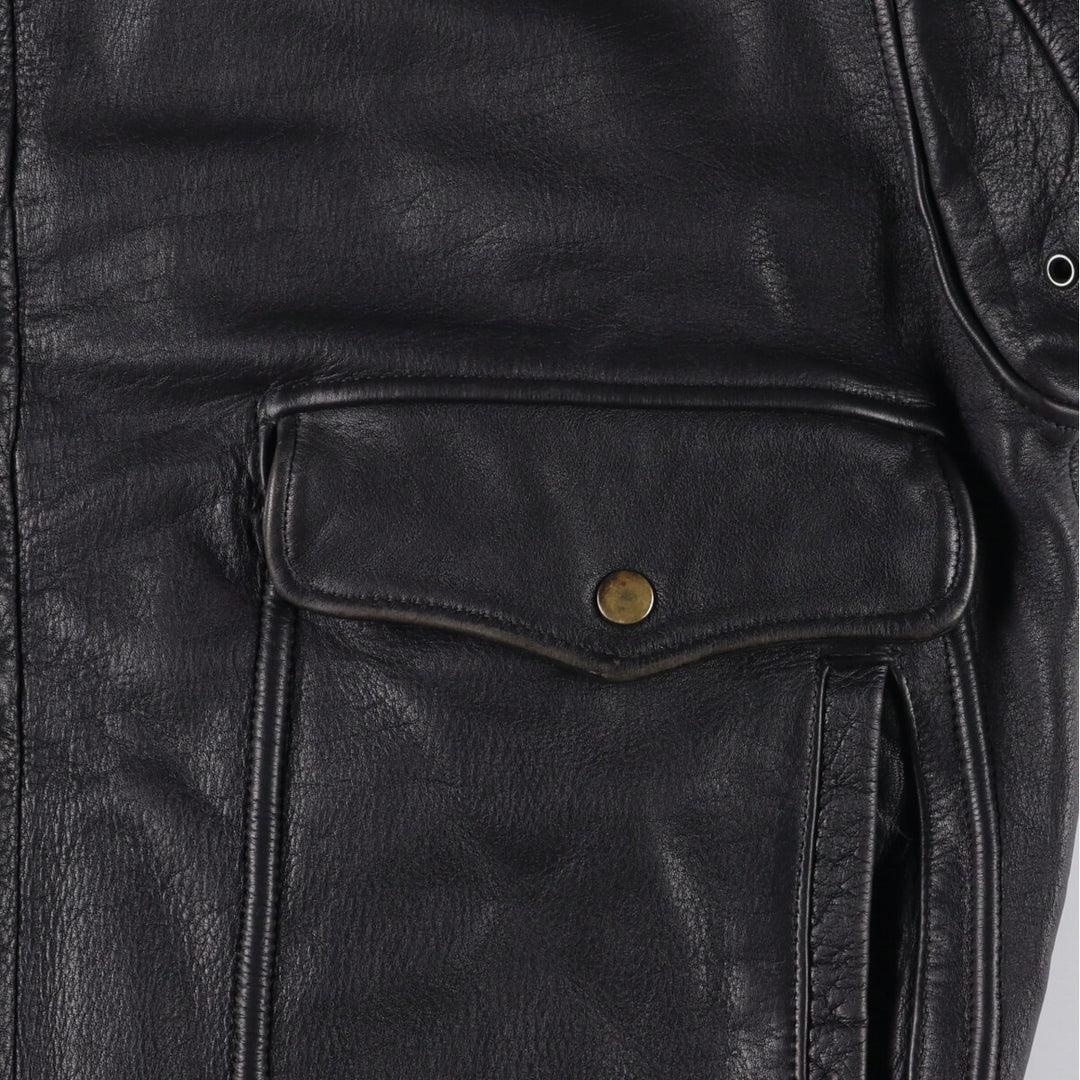 A-2 type leather flight jacket, men's size S unclear black type Vintage Second Hand