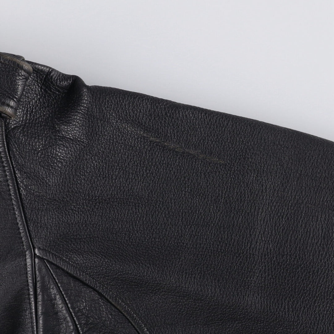 A-2 type leather flight jacket, men's size S unclear black type Vintage Second Hand