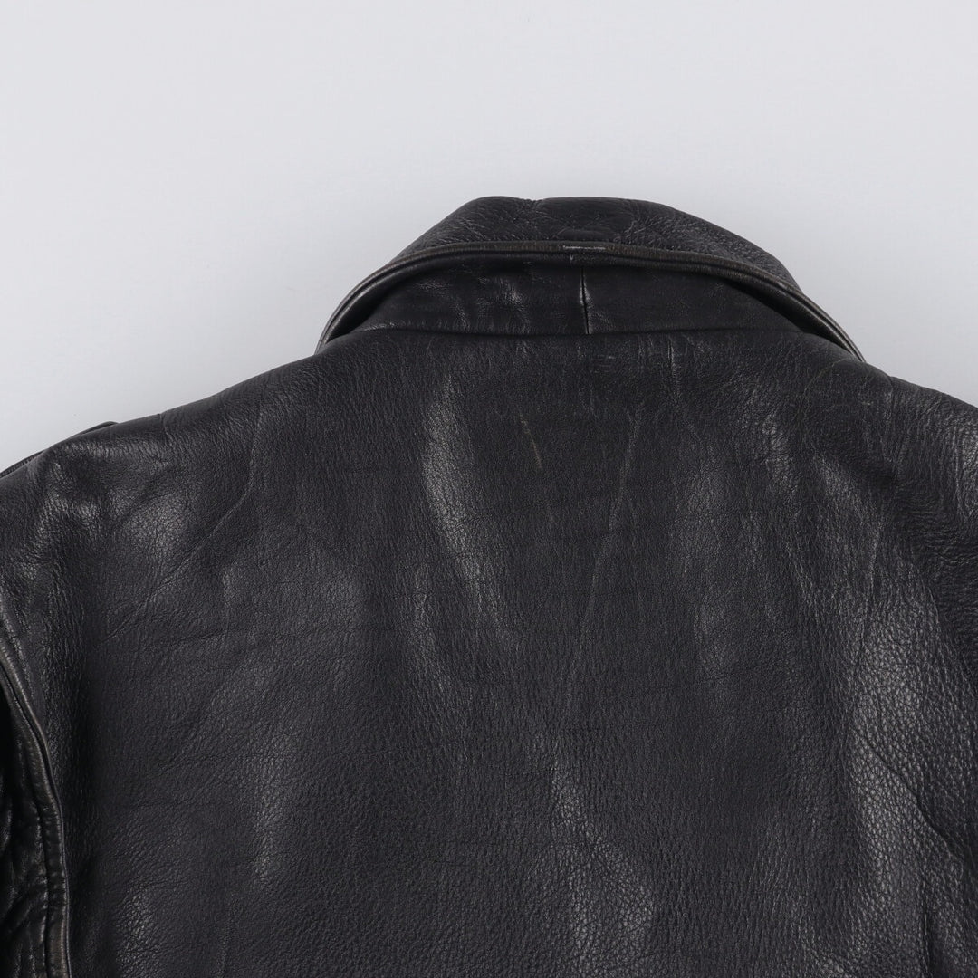 A-2 type leather flight jacket, men's size S unclear black type Vintage Second Hand