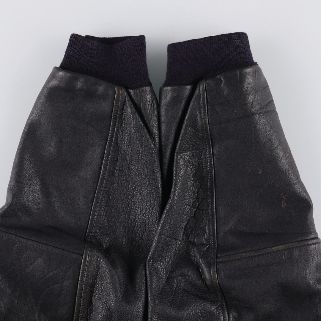 A-2 type leather flight jacket, men's size S unclear black type Vintage Second Hand