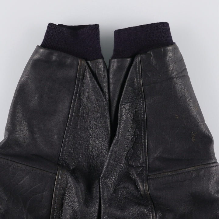 A-2 type leather flight jacket, men's size S unclear black type Vintage Second Hand