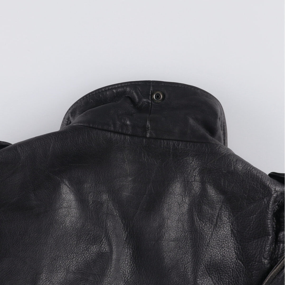 A-2 type leather flight jacket, men's size S unclear black type Vintage Second Hand