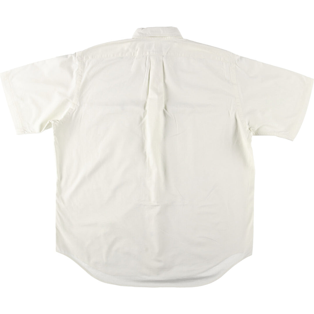 Ralph Lauren BLAIRE short sleeve button down shirt, men's size L cotton ivory Vintage Second Hand