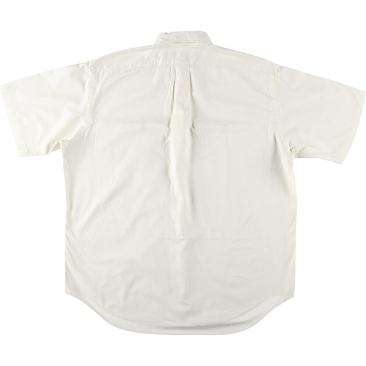 Ralph Lauren BLAIRE short sleeve button down shirt, men's size L cotton ivory Vintage Second Hand