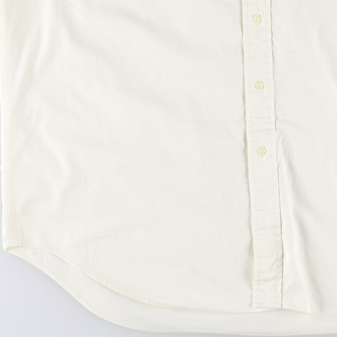 Ralph Lauren BLAIRE short sleeve button down shirt, men's size L cotton ivory Vintage Second Hand