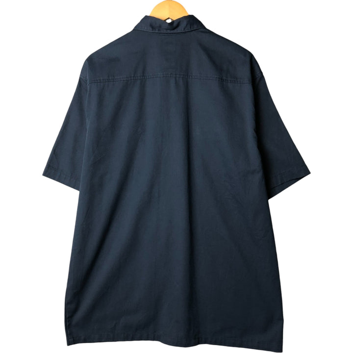 Carhartt short sleeve work shirt, men's XL size polyester navy blue type Vintage Second Hand