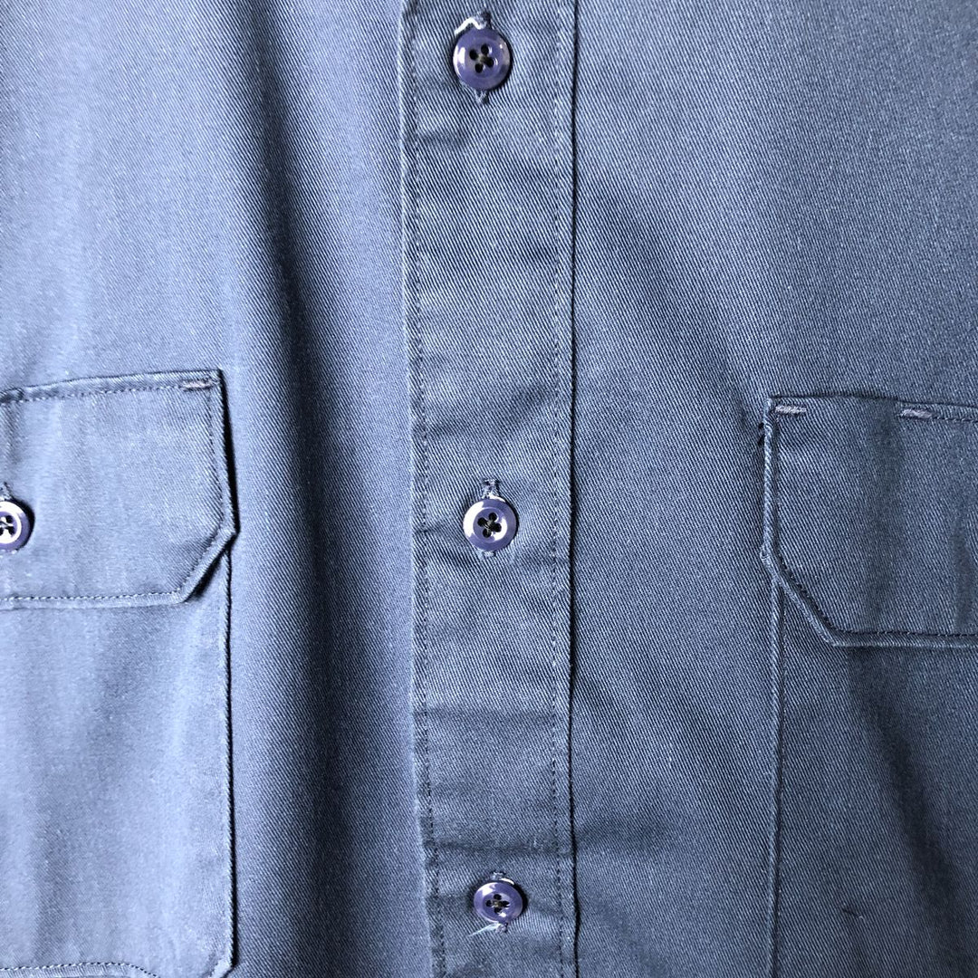 Carhartt short sleeve work shirt, men's XL size polyester navy blue type Vintage Second Hand