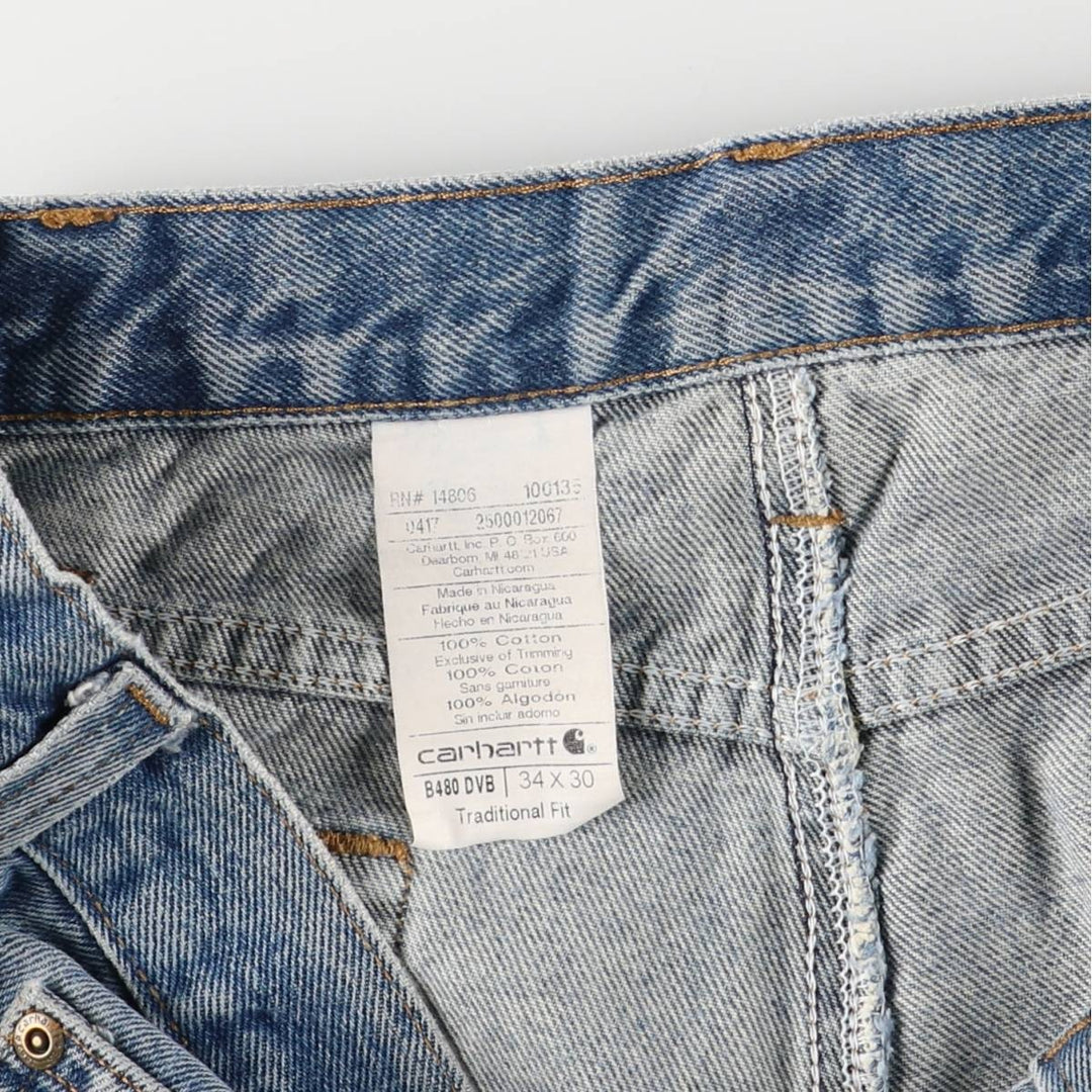 Carhartt Traditional FIT Straight Denim Pants, Men's, W34 equivalent cotton blue type Vintage Second Hand