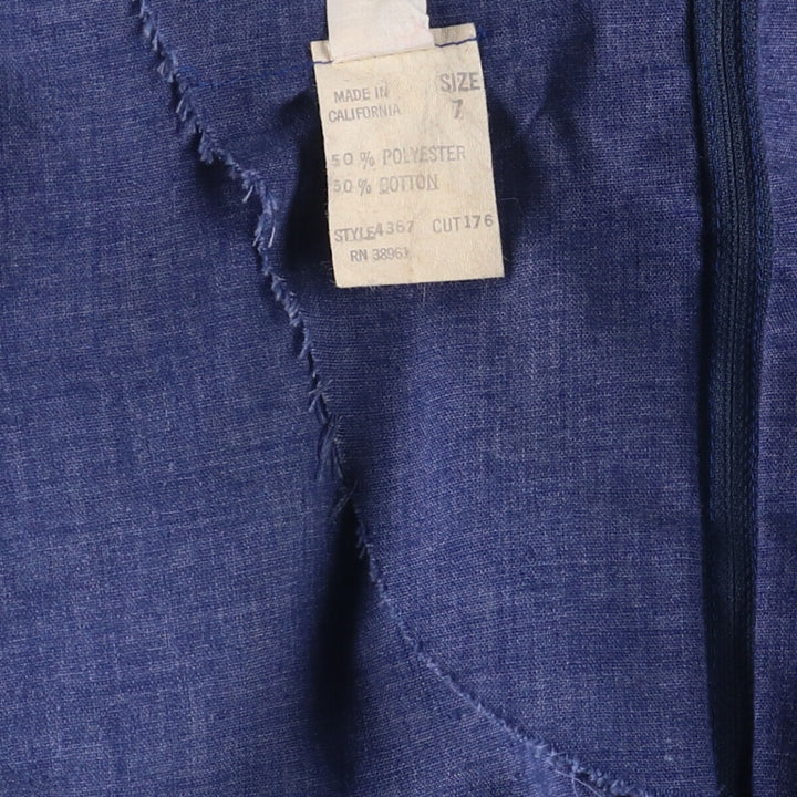 Vintage cutwork embroidered candy sleeve maxi dress, A-line length, made in the USA, size M. polyester blue type Vintage Second Hand