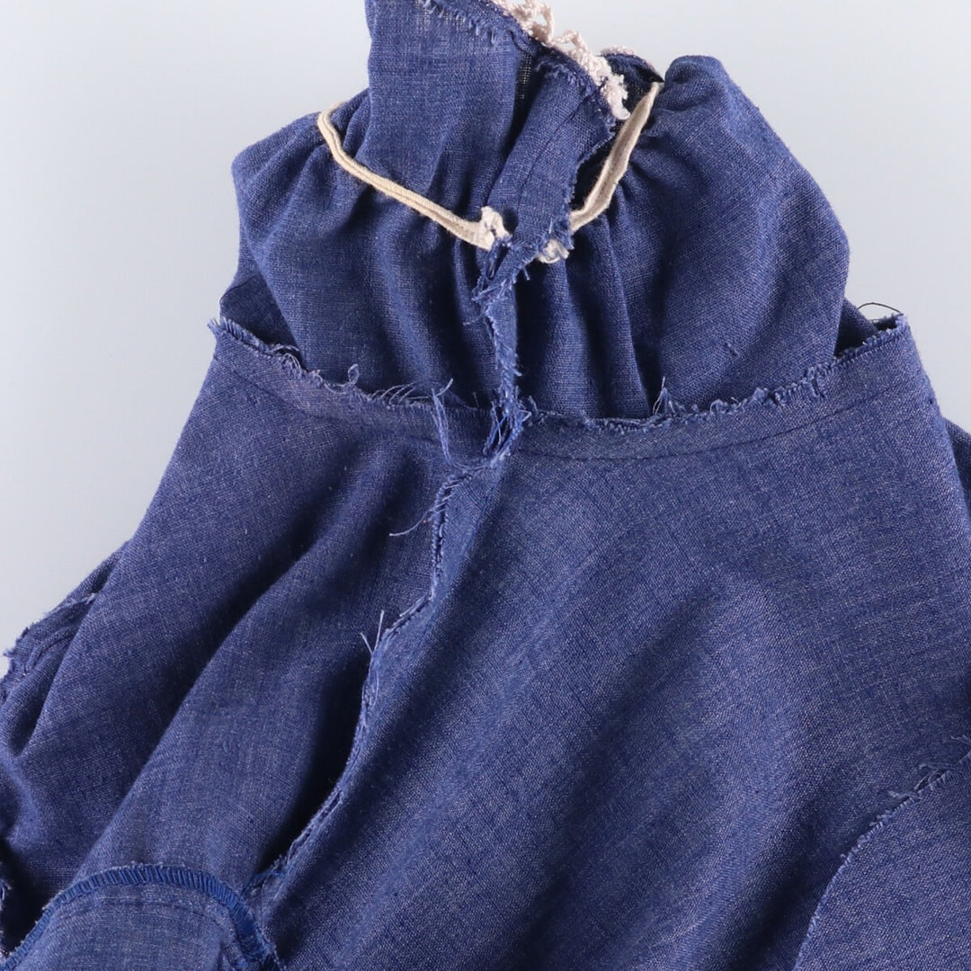 Vintage cutwork embroidered candy sleeve maxi dress, A-line length, made in the USA, size M. polyester blue type Vintage Second Hand